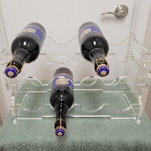 Lucite Acrylic 8 Bottle Holder Wine Rack